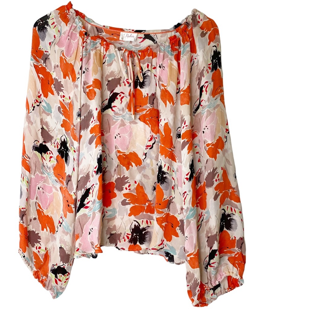 Parker Watercolor Silk Blouse Small - Picture 1 of 6